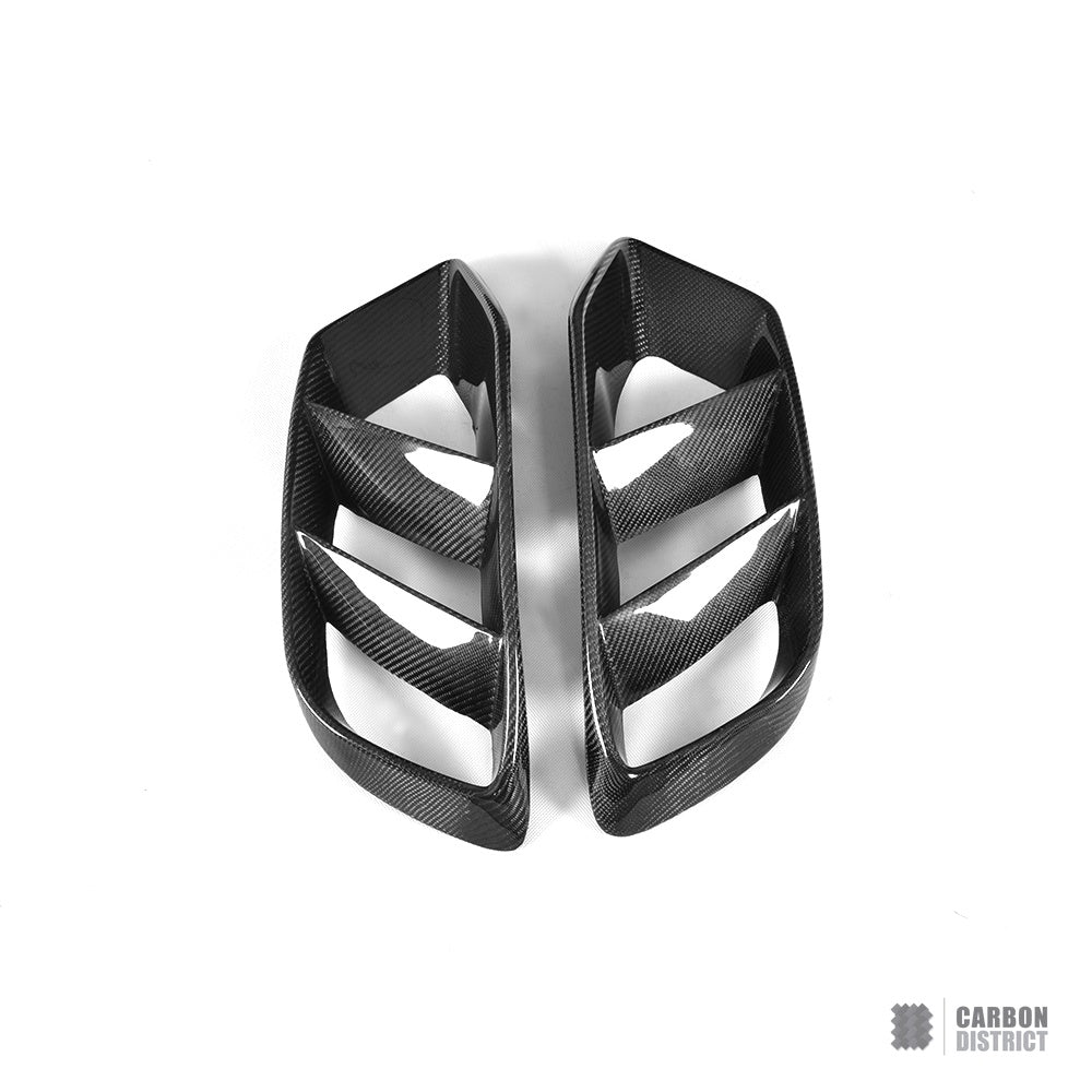 Mercedes C-Class (A205/C205/W205) carbon fibre front bumper inserts — fits 2015-2018