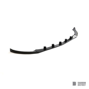 Mercedes C-Class (W205) carbon fibre front lip (Base Model, style A) — 3K twill gloss finish
