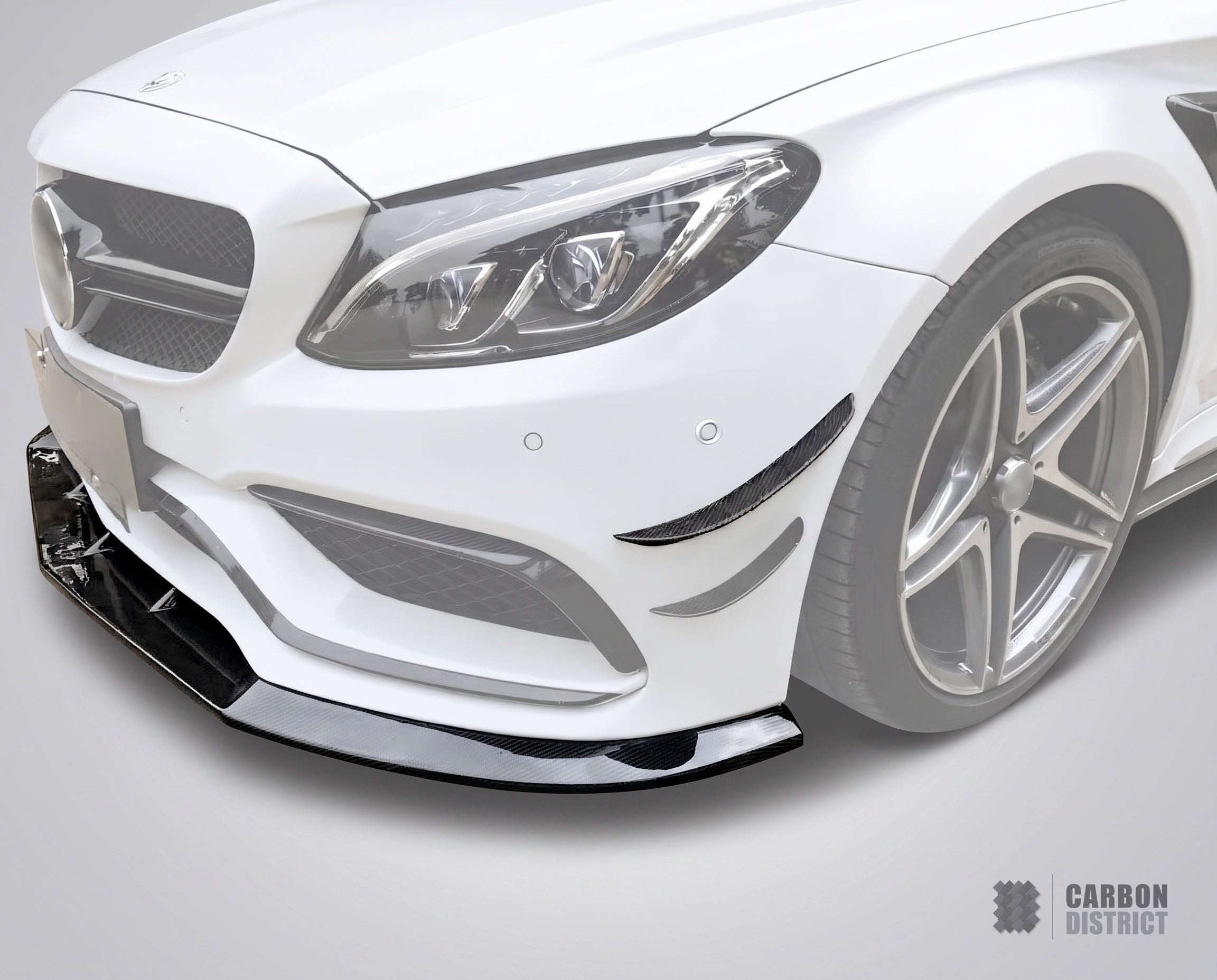Mercedes C-Class (W205) carbon fibre front lip — fits 2014-2021