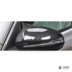 Mercedes C-Class/S-Class (W205/W222) carbon fibre mirror caps (LHD Only) — UV-stable gloss finish