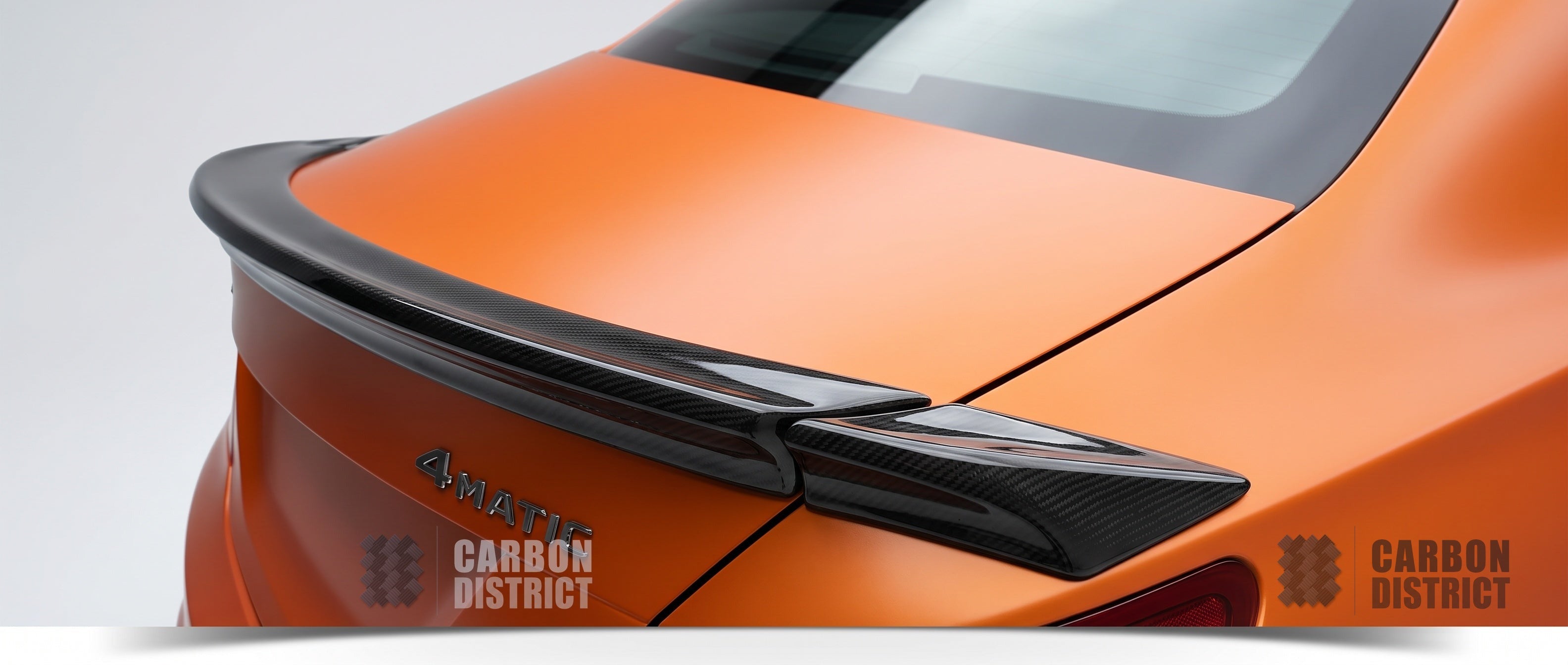 Mercedes CLA (W117) carbon fibre spoiler (Boot Lid) — UV-stable gloss finish detail