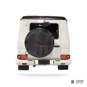 Mercedes G-Class (W463) dry carbon fibre spare wheel cover — UV-stable gloss finish