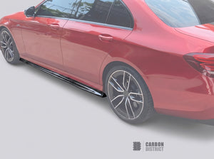 Mercedes E-Class (W213) carbon fibre side skirts — full product view