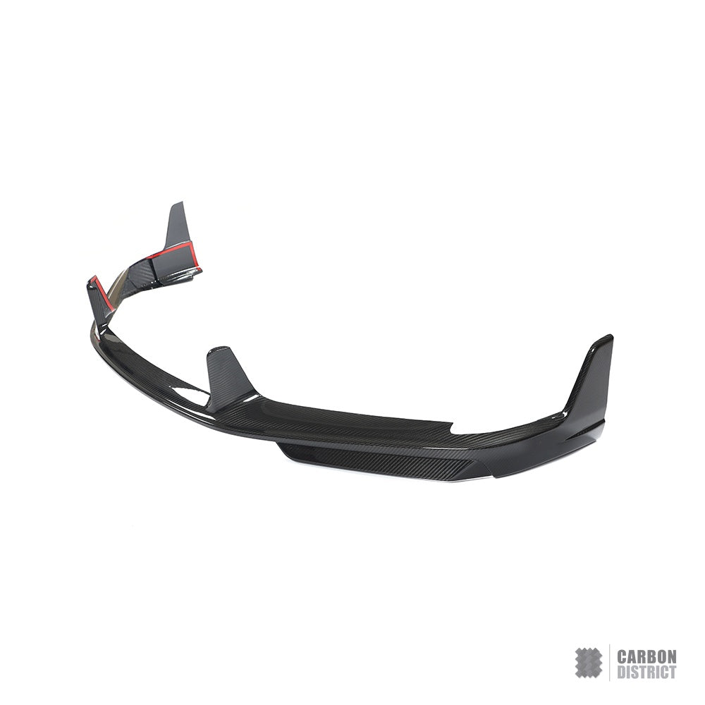Porsche 911 Turbo S (992.1) dry carbon fibre front lip — studio view 3