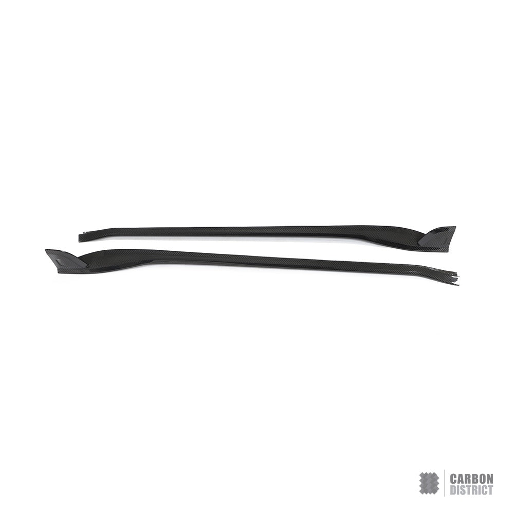 Porsche 911 Turbo S (992.1) dry carbon fibre side skirts — studio view 1