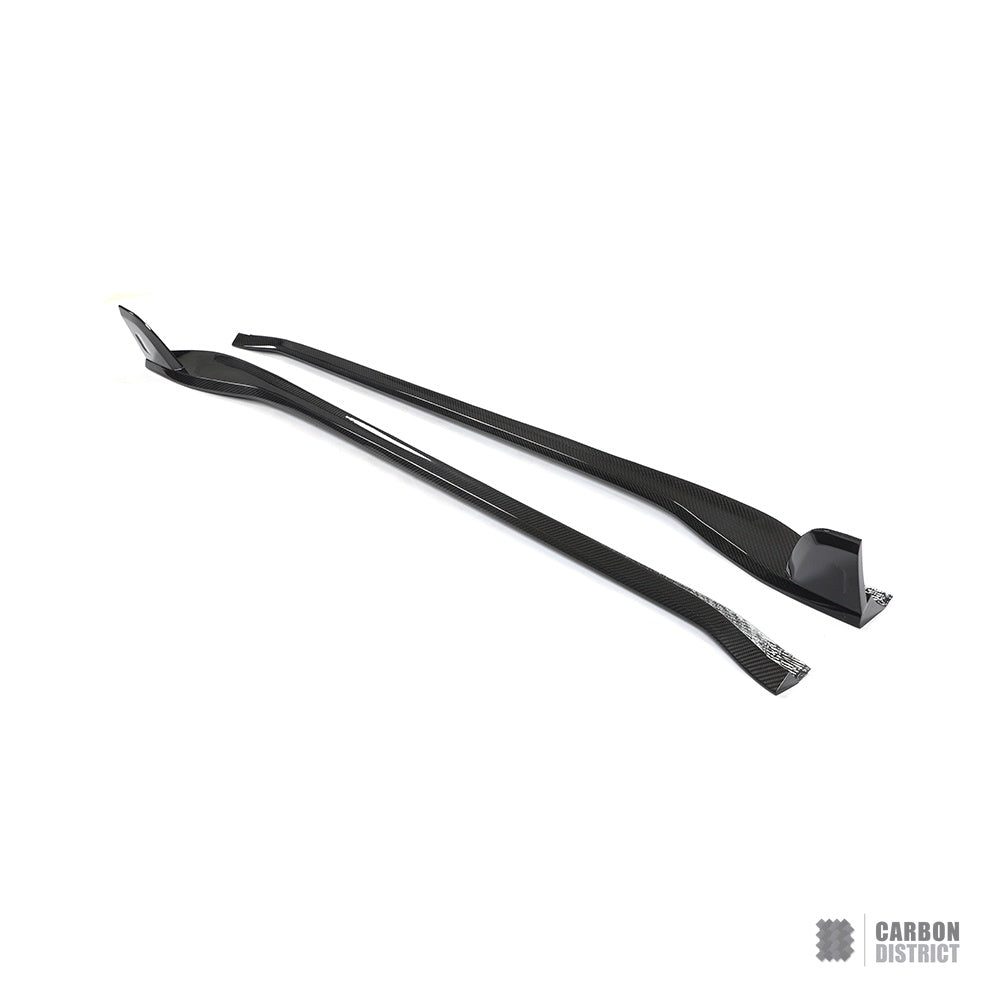 Porsche 911 Turbo S (992.1) dry carbon fibre side skirts — studio view 2