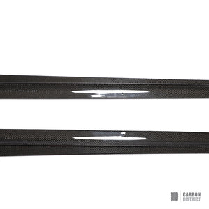 Porsche Panamera (971) carbon fibre side skirts (V2) — UV-stable gloss finish