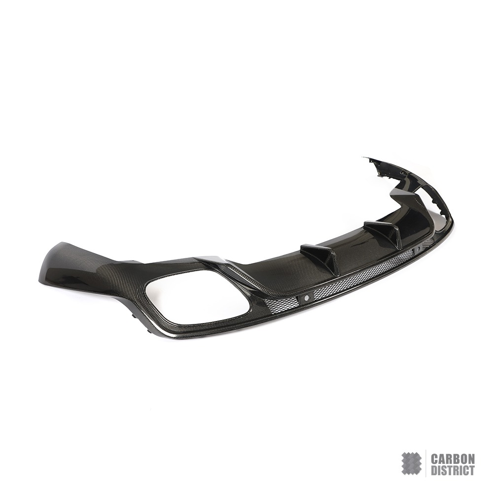 Porsche Panamera (971) carbon fibre rear diffuser — 3K twill gloss finish