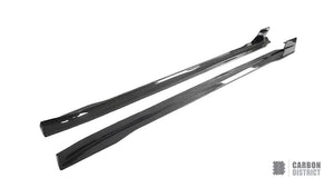 Porsche Taycan (9J1) carbon fibre side skirts — UV-stable gloss finish