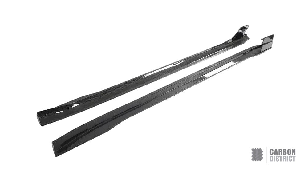 Porsche Taycan (9J1) carbon fibre side skirts — UV-stable gloss finish