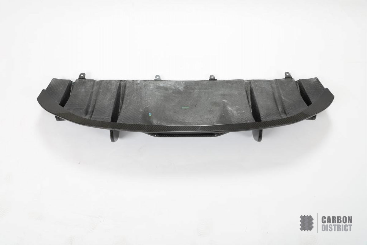 Porsche Taycan (9J1) dry carbon fibre rear diffuser (V2) — view 4