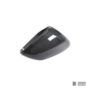 Porsche Taycan dry carbon fibre mirror caps — dry carbon weave