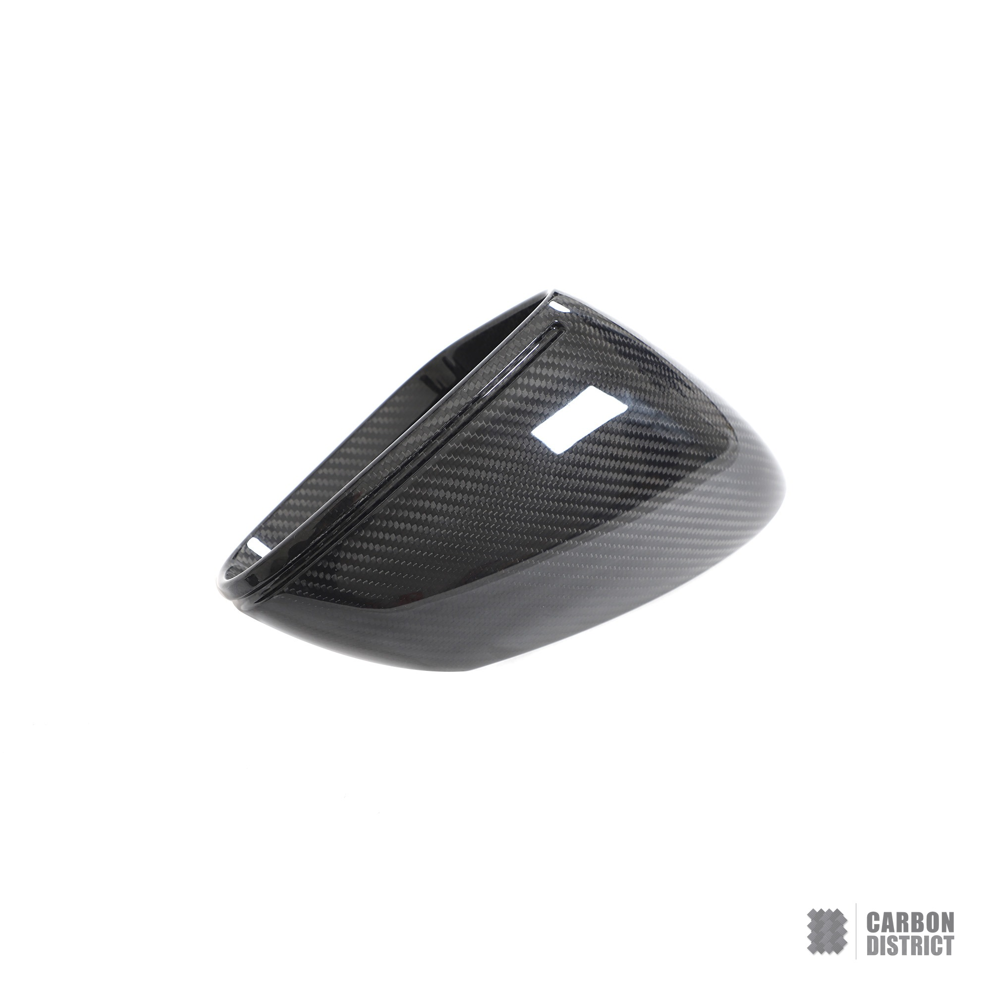 Porsche Taycan dry carbon fibre mirror caps — dry carbon weave