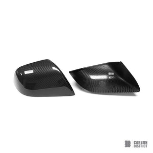 Tesla Model 3 carbon fibre mirror caps (Pre-Facelift + Highland) — 3K twill gloss finish