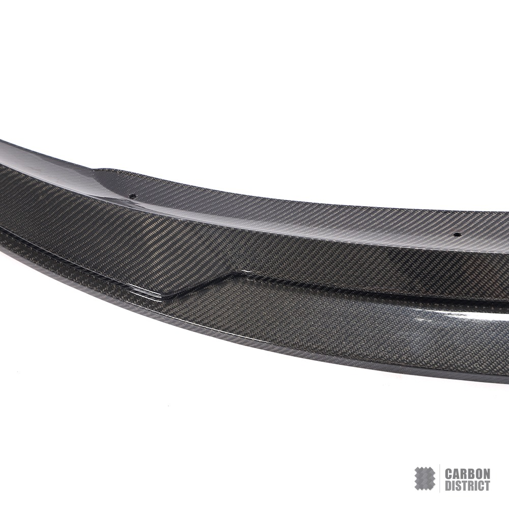 Tesla Model Y carbon fibre front lip — 3K twill gloss finish