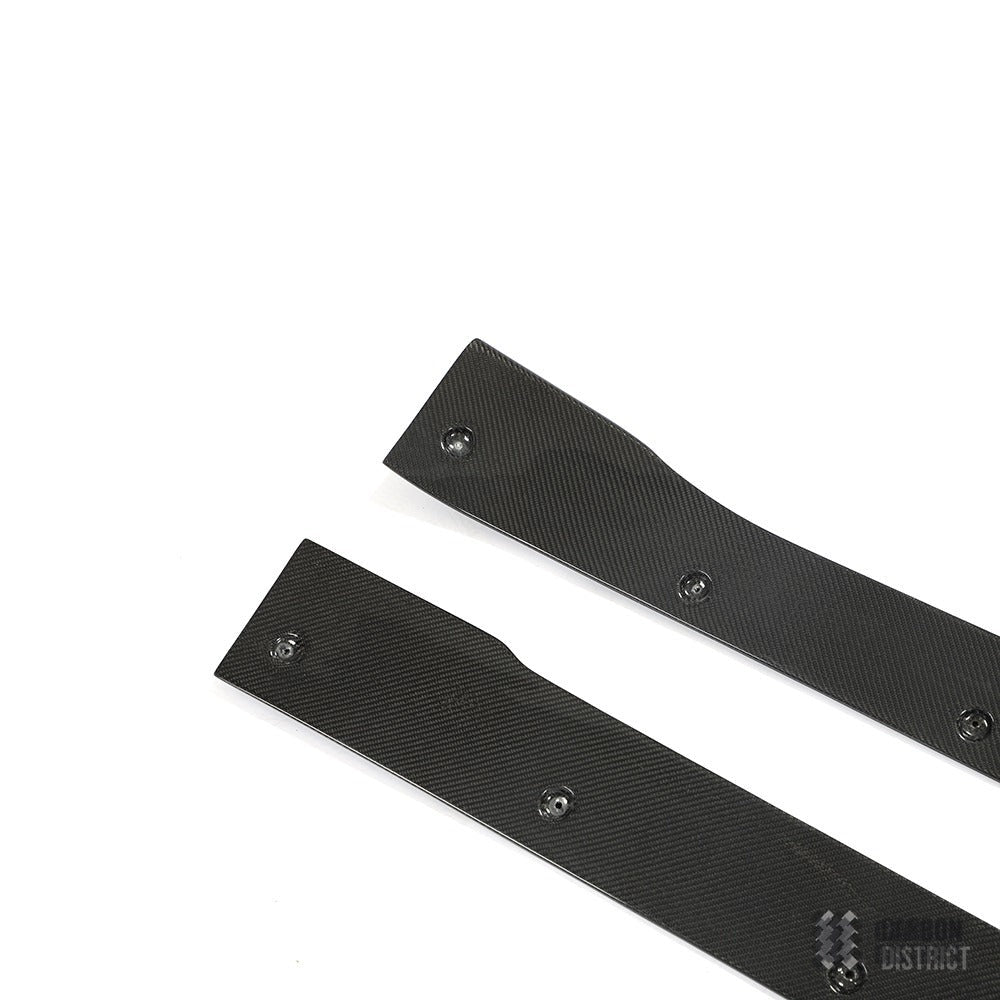 Tesla Model Y carbon fibre side skirts — made to order in genuine carbon fibre
