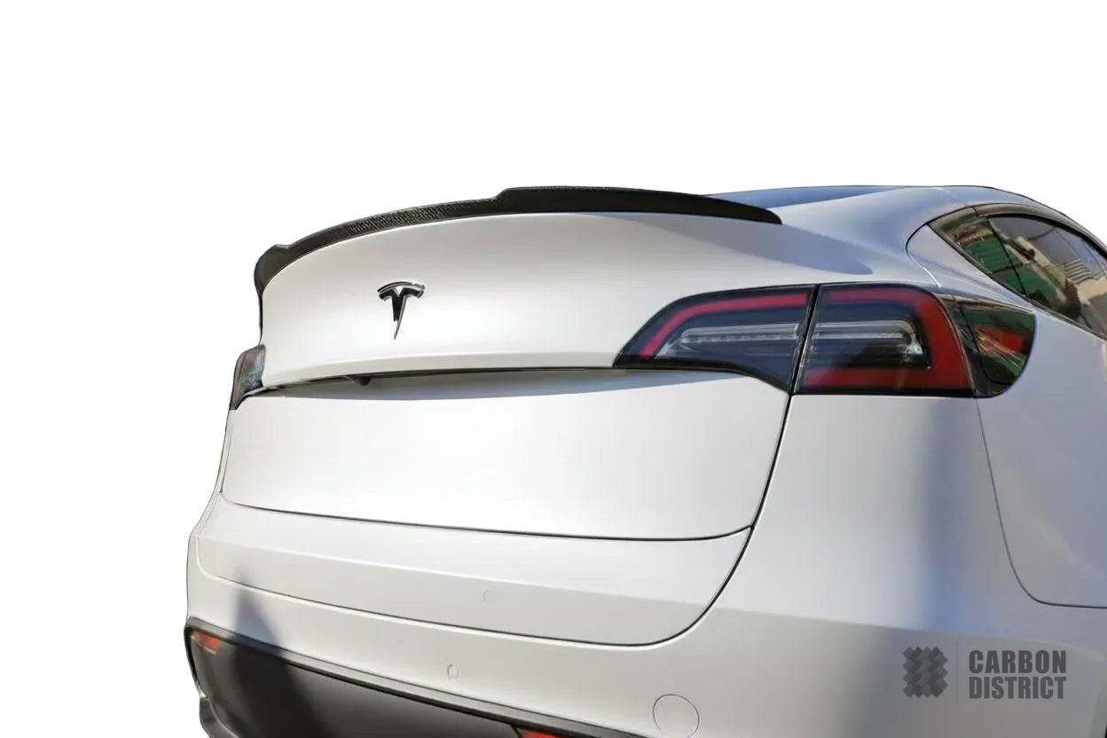 Tesla Model Y carbon fibre spoiler — 3K twill gloss finish