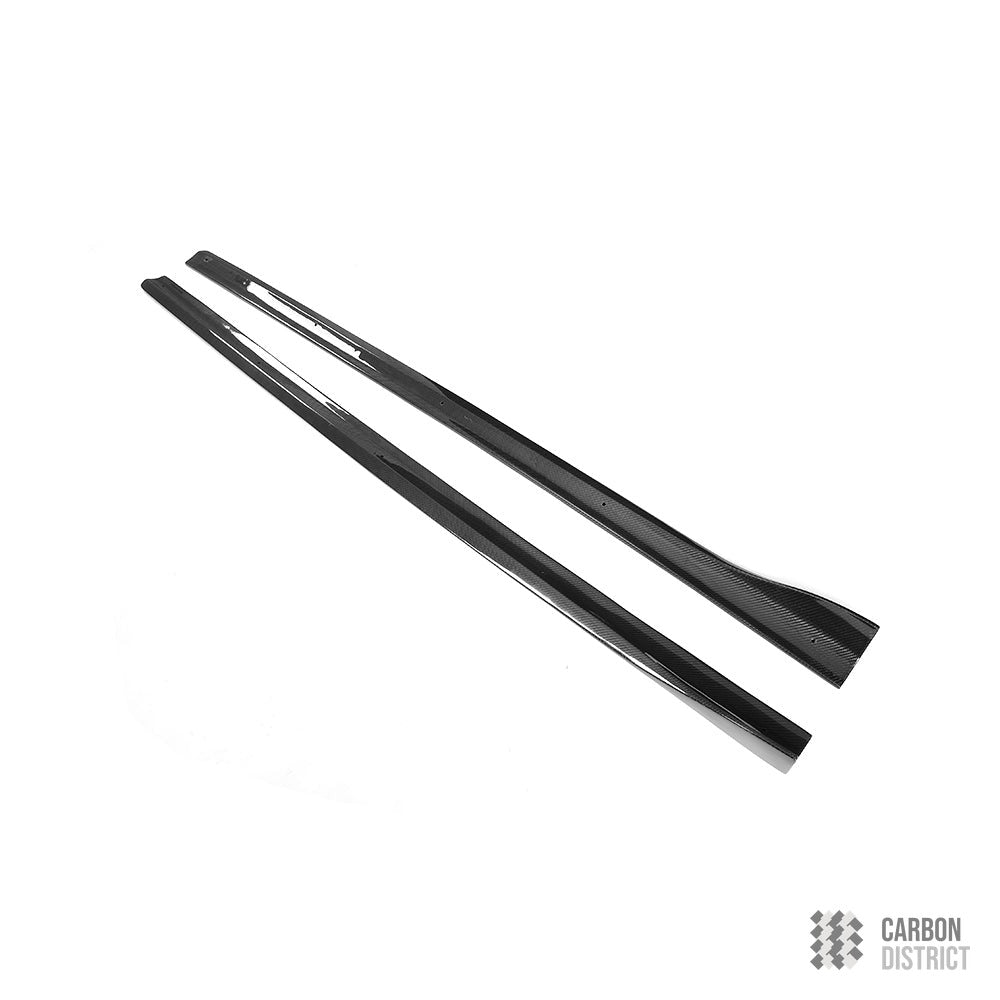 Audi A3/S3 Saloon (8V) carbon fibre side skirts — 3K twill gloss finish