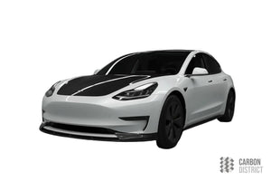 Tesla Model 3 (Highland) carbon fibre front lip — made to order in genuine carbon fibre