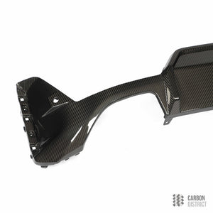 BMW 3 Series (G20 Facelift) carbon fibre rear diffuser — 3K twill gloss finish