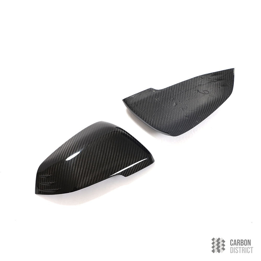Toyota Supra (A90) carbon fibre mirror caps — UV-stable gloss finish detail