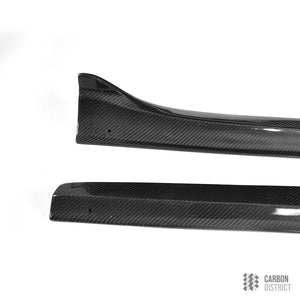 Audi A5/S5 (B8/B8.5) carbon fibre side skirt extensions — UV-stable gloss finish detail