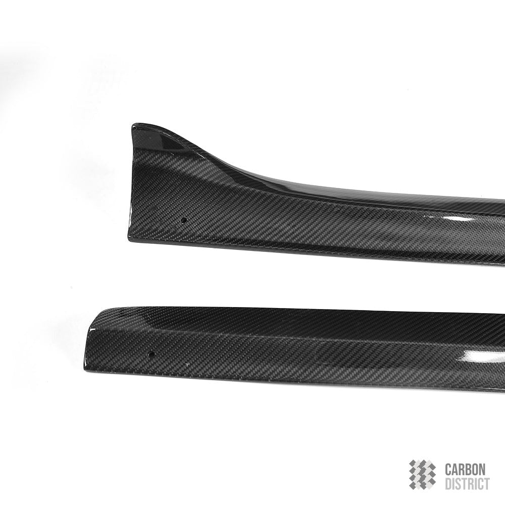Audi A5/S5 (B8/B8.5) carbon fibre side skirt extensions — UV-stable gloss finish detail