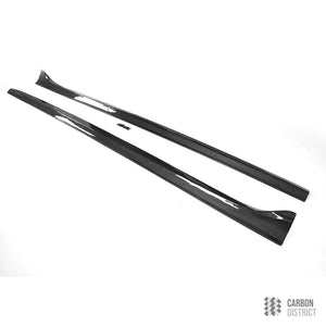 Audi A5/S5 (B8/B8.5) carbon fibre side skirt extensions — 3K twill gloss finish