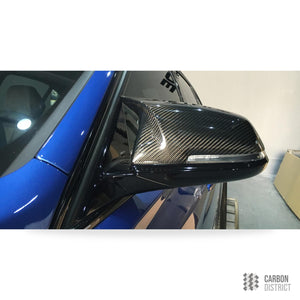 BMW 1/2/3/4 Series (F20-F36) dry carbon fibre mirror caps (M3 Style) — full product view