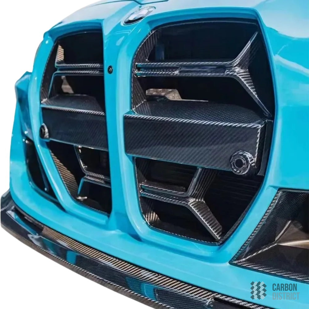 BMW M3/M4 (G80/G82/G83) carbon fibre CSL grille — UV-stable gloss finish detail