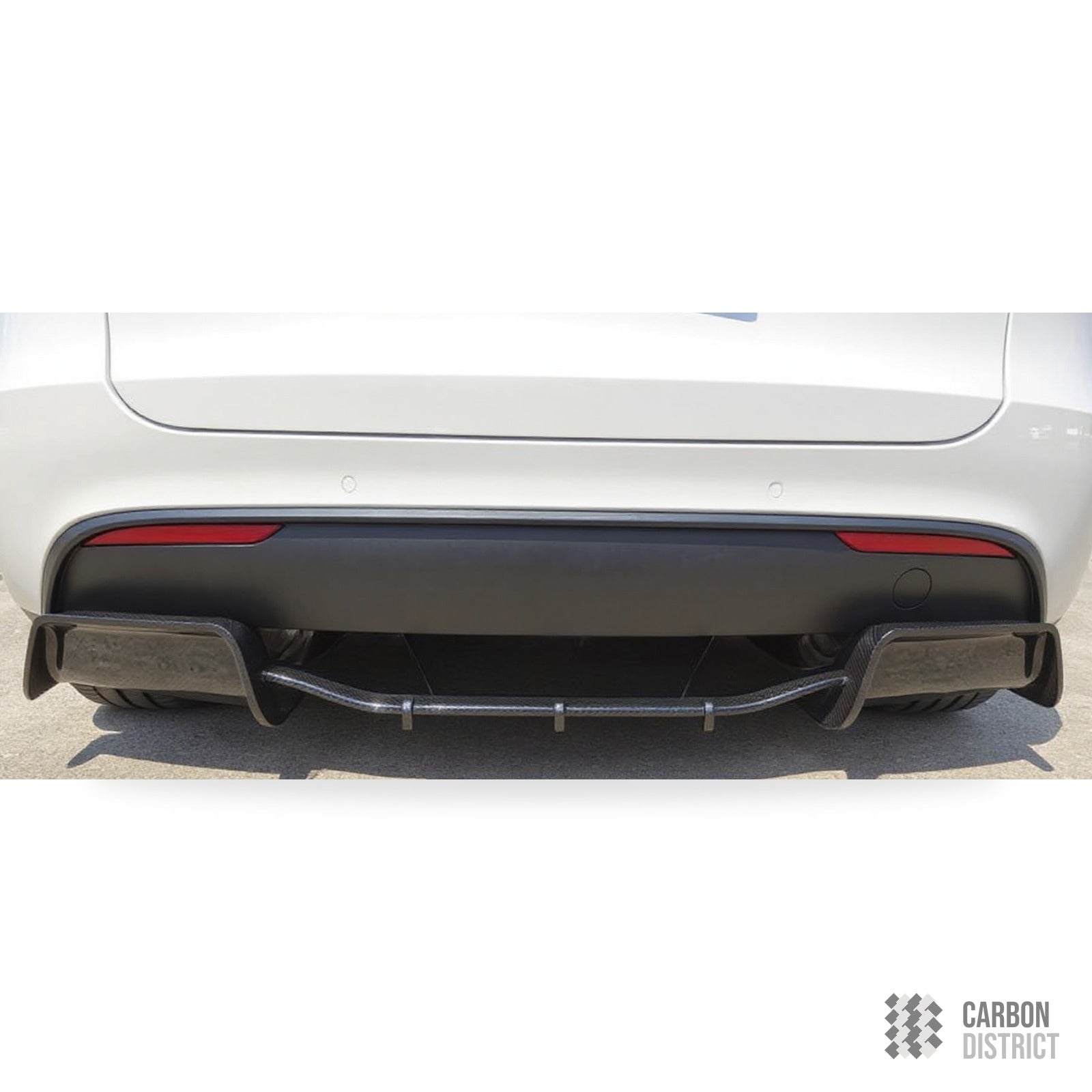 Tesla Model Y dry carbon fibre rear diffuser — made to order in genuine carbon fibre