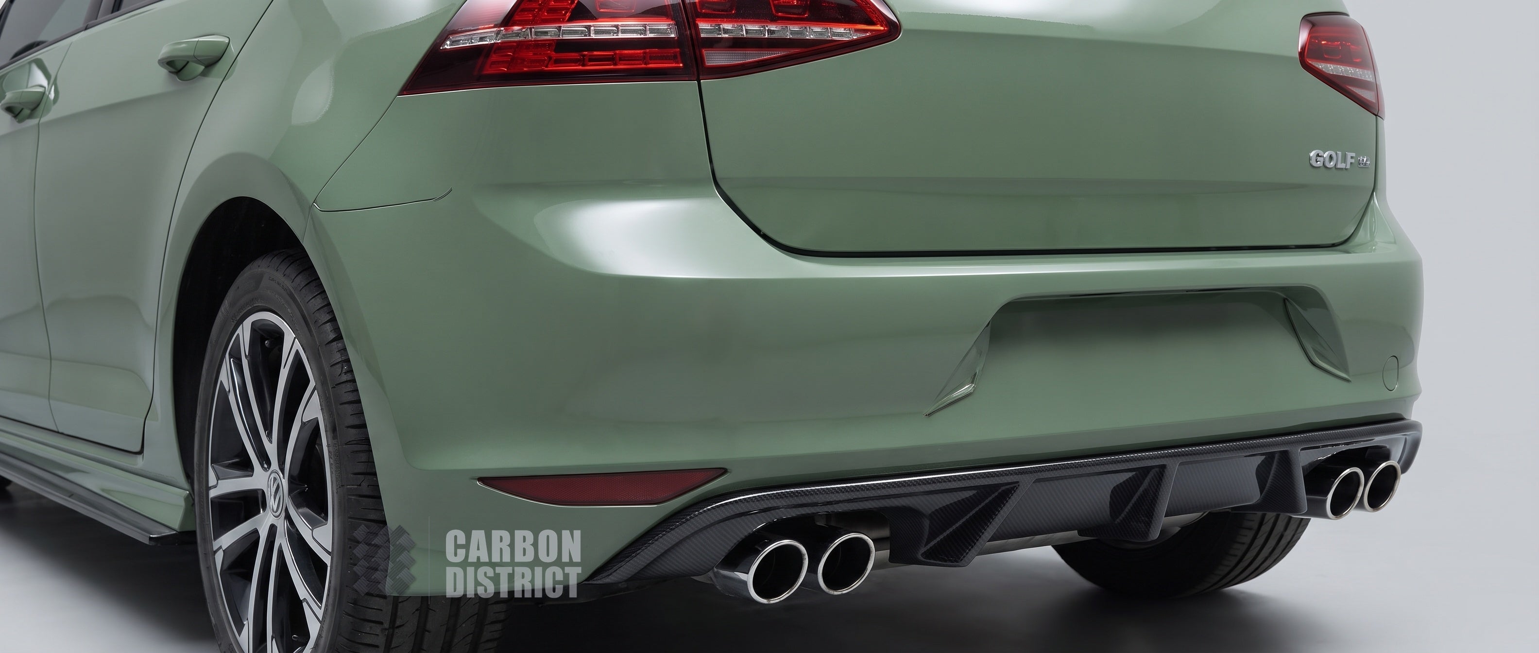 VW Golf (MK7/MK7.5) carbon fibre rear diffuser (R-Line) — 3K twill gloss finish