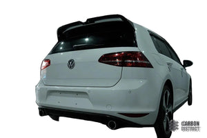 VW Golf (MK7/MK7.5) carbon fibre spoiler — UV-stable gloss finish detail