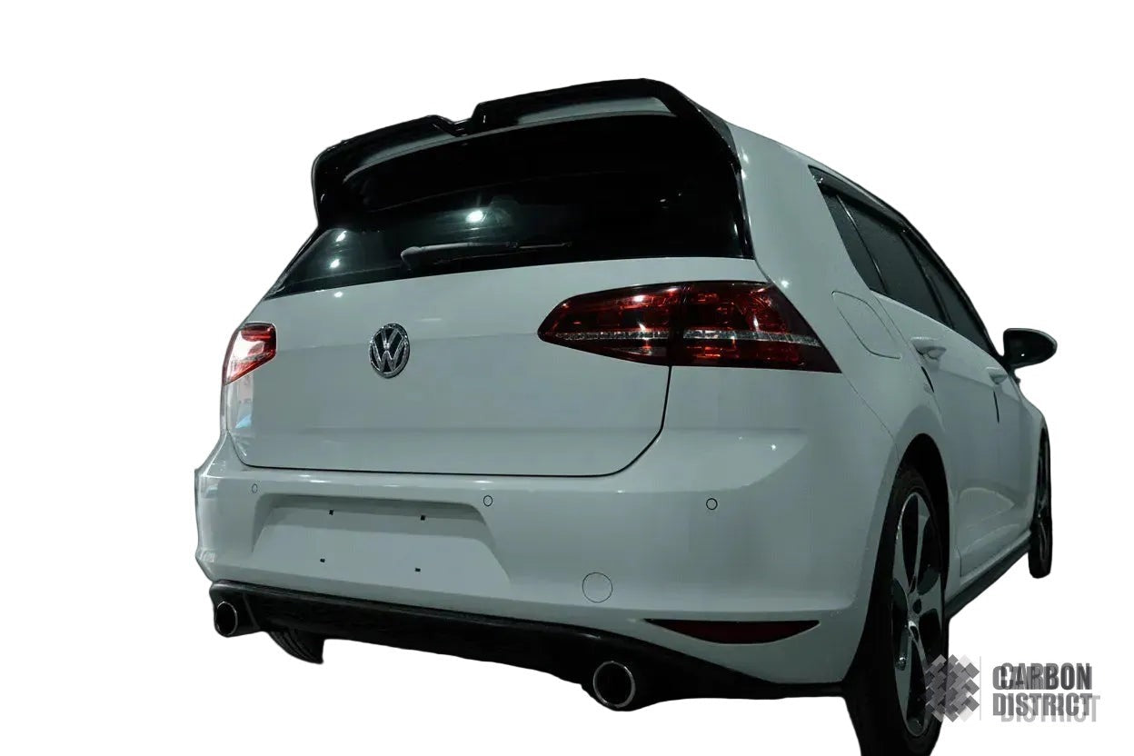 VW Golf (MK7/MK7.5) carbon fibre spoiler — UV-stable gloss finish detail